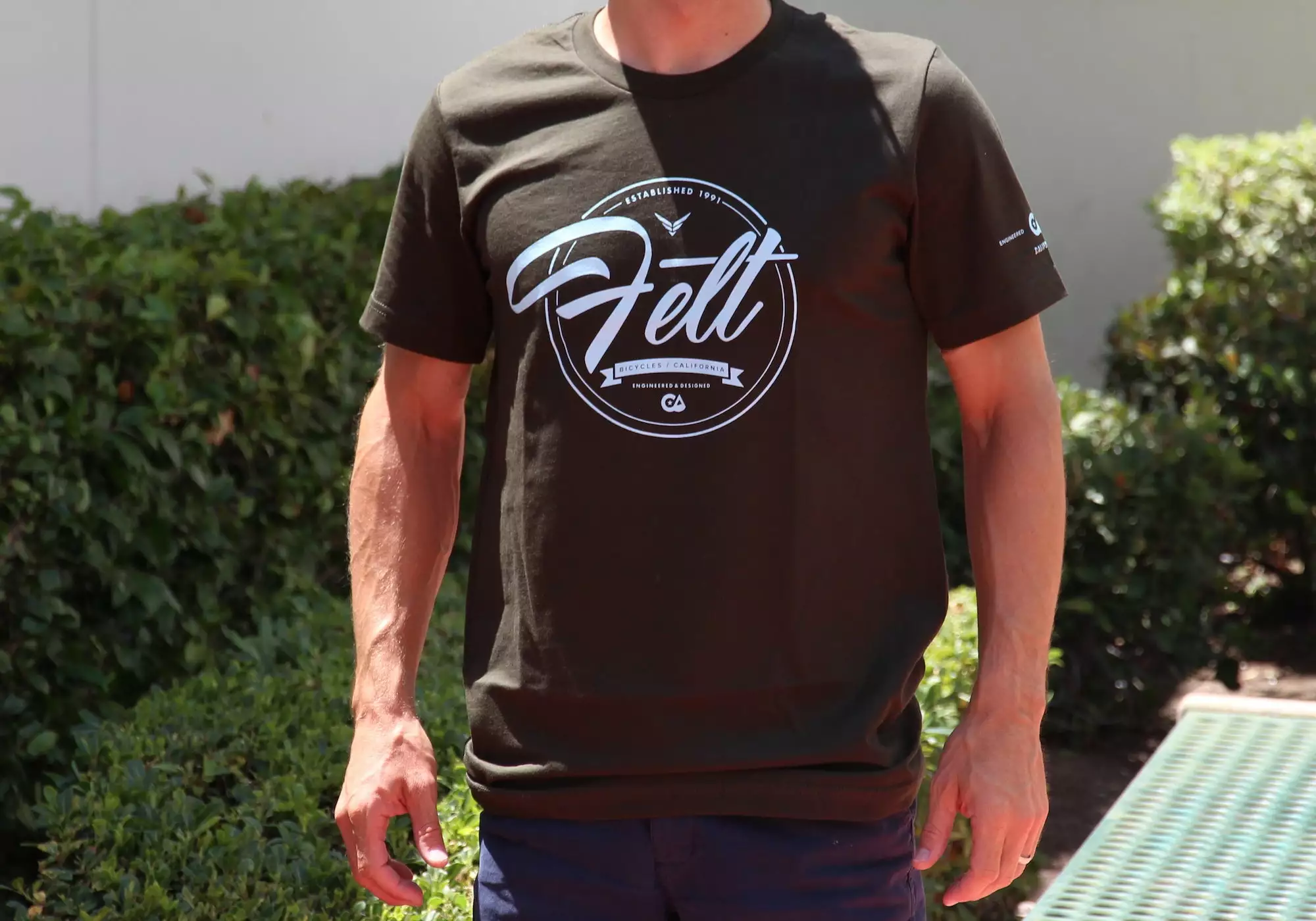 Felt Bicycles Script Dark Olive T-Shirt | Men's 3 Felt Bicycles Script Dark Olive T-Shirt | Men's - Image 3